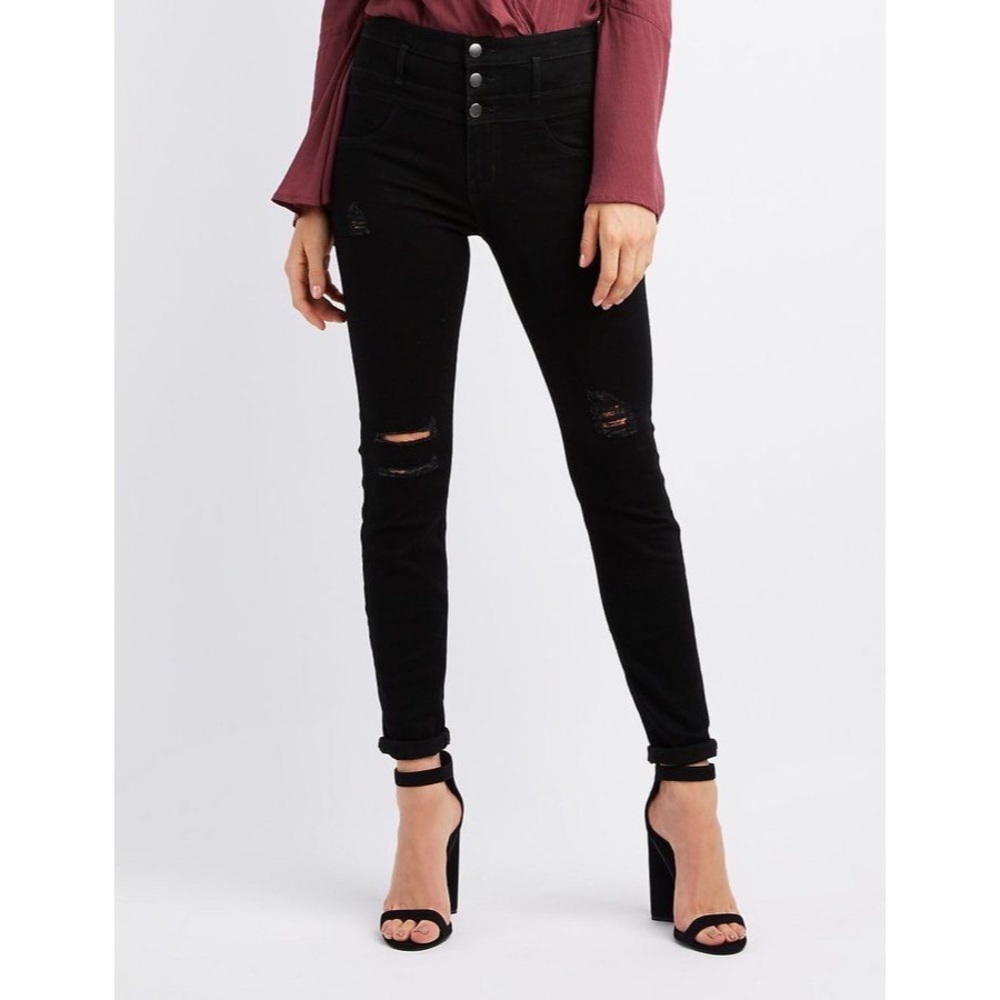 Charlotte Russe Black High Rise Skinny Jeans